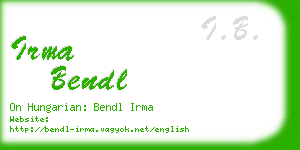 irma bendl business card